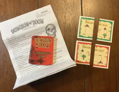 2002 Dungeon of Doom Game Pressman Cards Map & Instructions Replacement Parts