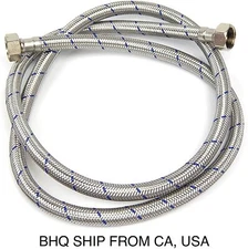 Pedicure Spa Chair Stainless Braided Hose (UPC) Hot or Cold