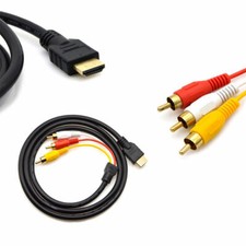 1080P HDMI Male to 3 RCA AV Cable Cord Adapter Converter Video Audio DVD US
