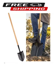 Garden Shovel, 43.3 in. Wood Handle Digging Tool, Small Spade Lawn Landscaping