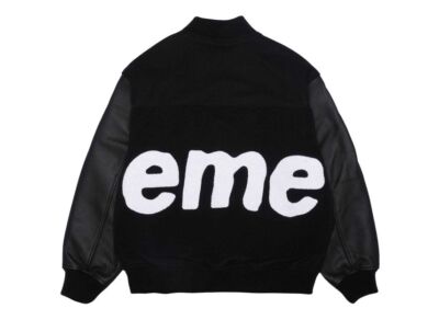 Supreme Big Logo Chenille Varsity Jacket Black | eBay