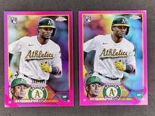 2023 Topps Chrome Pink Refractor ESTEURY RUIZ RC Magenta /399, 1 Pink, & 4 Base