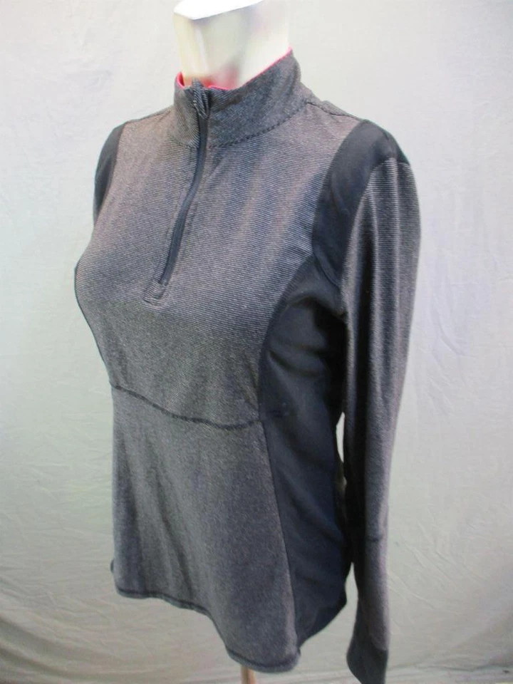 Top Pullover Kyodan Talla M Mujer Gris/Negro Atlético Manga Larga 1/2 Cremallera 7Y135 Foto 3 de 4