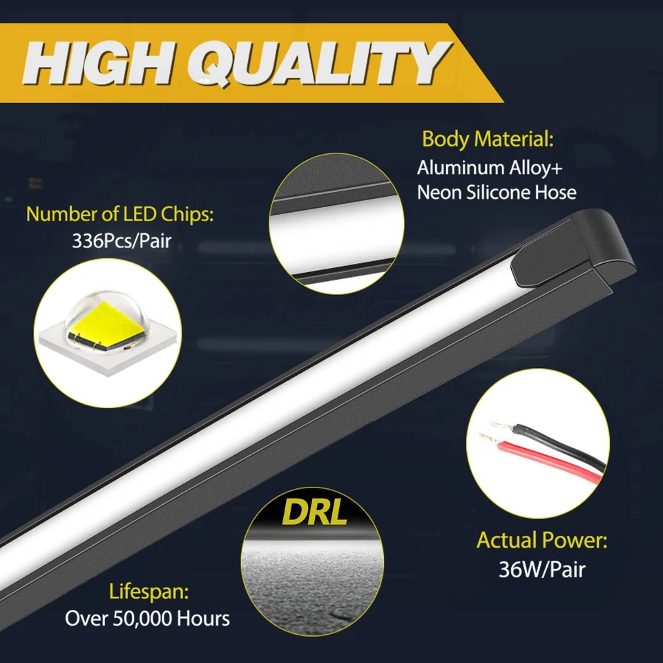 For Ford Super Duty F-250 LED Grill Accent Lights Bar Kit(2017-2022) USA - Image 3 of 4