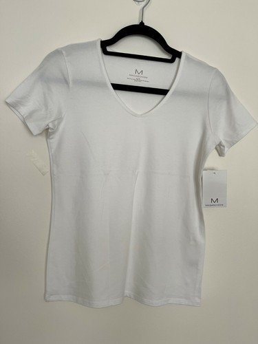 Magaschoni Womens V-Neck Short sleeve T 