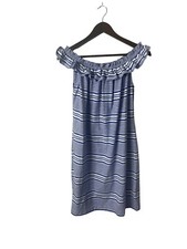 Vineyard Vines sz M Yarn Dye Stripe Off The Shoulder Knit Dress