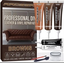 PROFESSIONAL DIY Leather  Vinyl Repair  Restoration Kit Brown Black White Tan