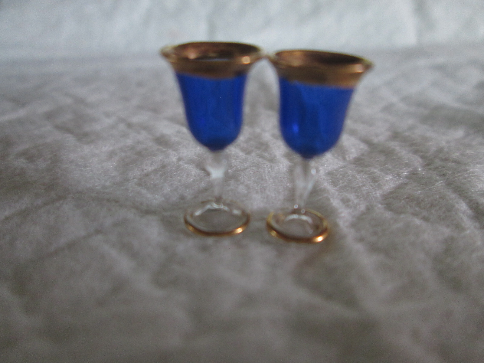 2 Doll House Cobalt Blue Wine Glasses eBay