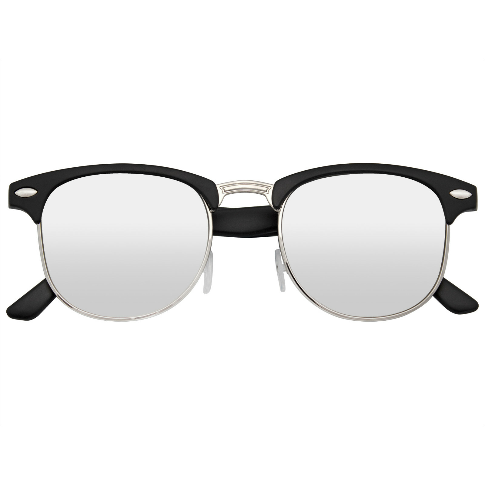 Retro Semi-Rimless Mirrored Sunglasses for Men and Women Vintage Style