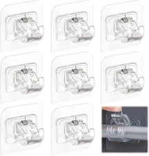 8pcs Curtain Rod Brackets Pole Drapery Hook Holder No Drilling Self Adhesive USA