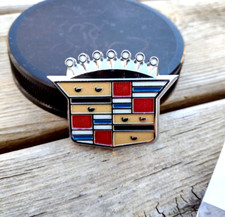 1970's NOS Cadillac OEM Deville Wire Wheel Hubcap Cover Chrome Crest Emblem