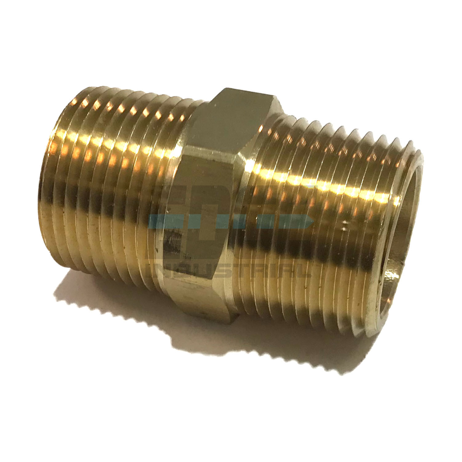 BRASS HEX NIPPLE 1" MALE NPT MNPT FUEL/AIR/WATER/OIL/GAS WOG