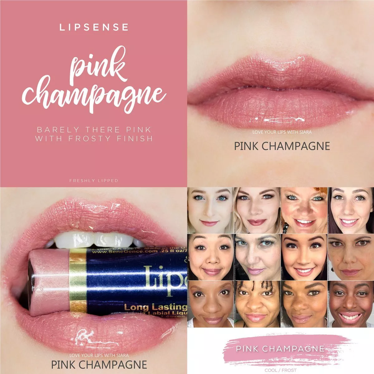 LipSense Pink Champagne SeneGence Long Lasting Lip Color Huge Sale