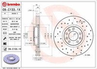 2X Brembo 09.C133.1X Bremsscheibe FüR CitroËN DS Opel Peugeot Toyota Vauxhall