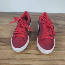 Puma Suede Tropical Youth Low Top Red Sneakers Shoes 358230 03 Size US 6.5
