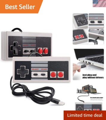 Retro-Style 2-Pack Wired Gamepad for PC/Mac/Raspberry Pi   Zero-Latency Response