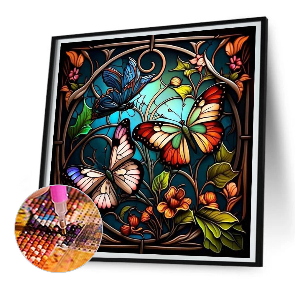 5D DIY Full Round Drill Diamond Painting Butterfly Kit Home Decoration ...