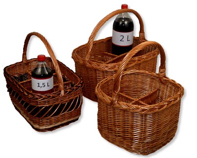 Bottle basket WIKLER for 6 or 4 bottles shopping basket bottle holder wicker