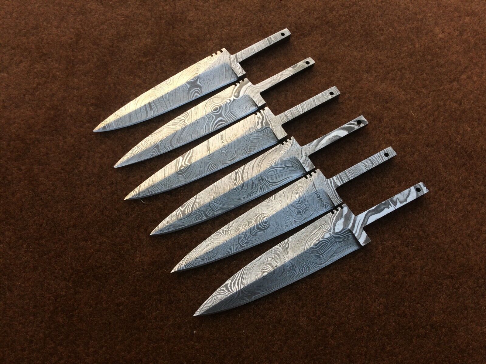 Lot of 6 Handmade Damascus Carbon Steel Sgian Dubh Blank Blades Knife making 