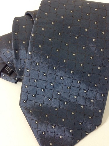 ESCADA Mens Necktie 100% Silk Long Blue Black Silver Tie Made in Italy EUC - Picture 5 of 10