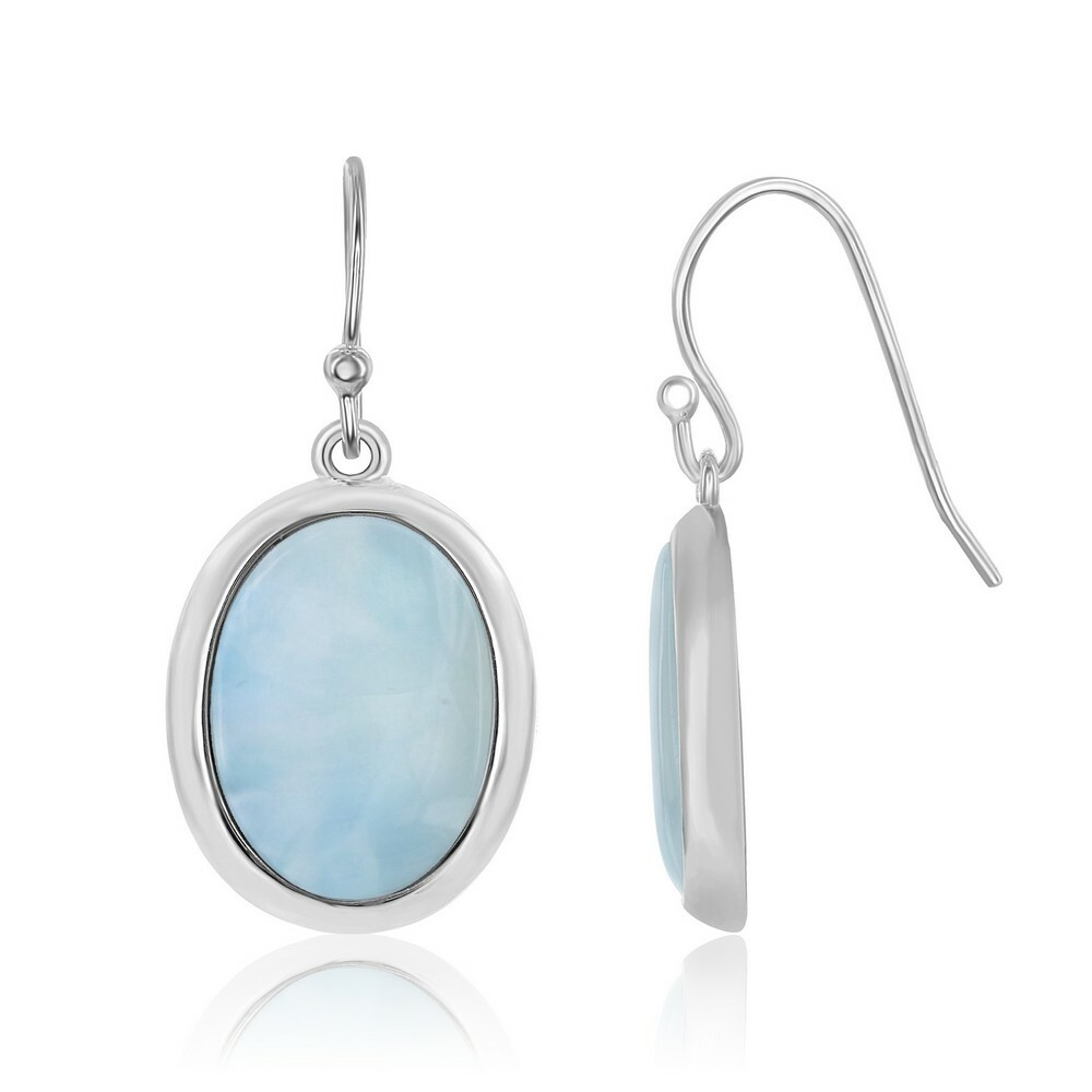 Висячие серьги Larimar с овальным ободком из стерлингового серебра 19890₽