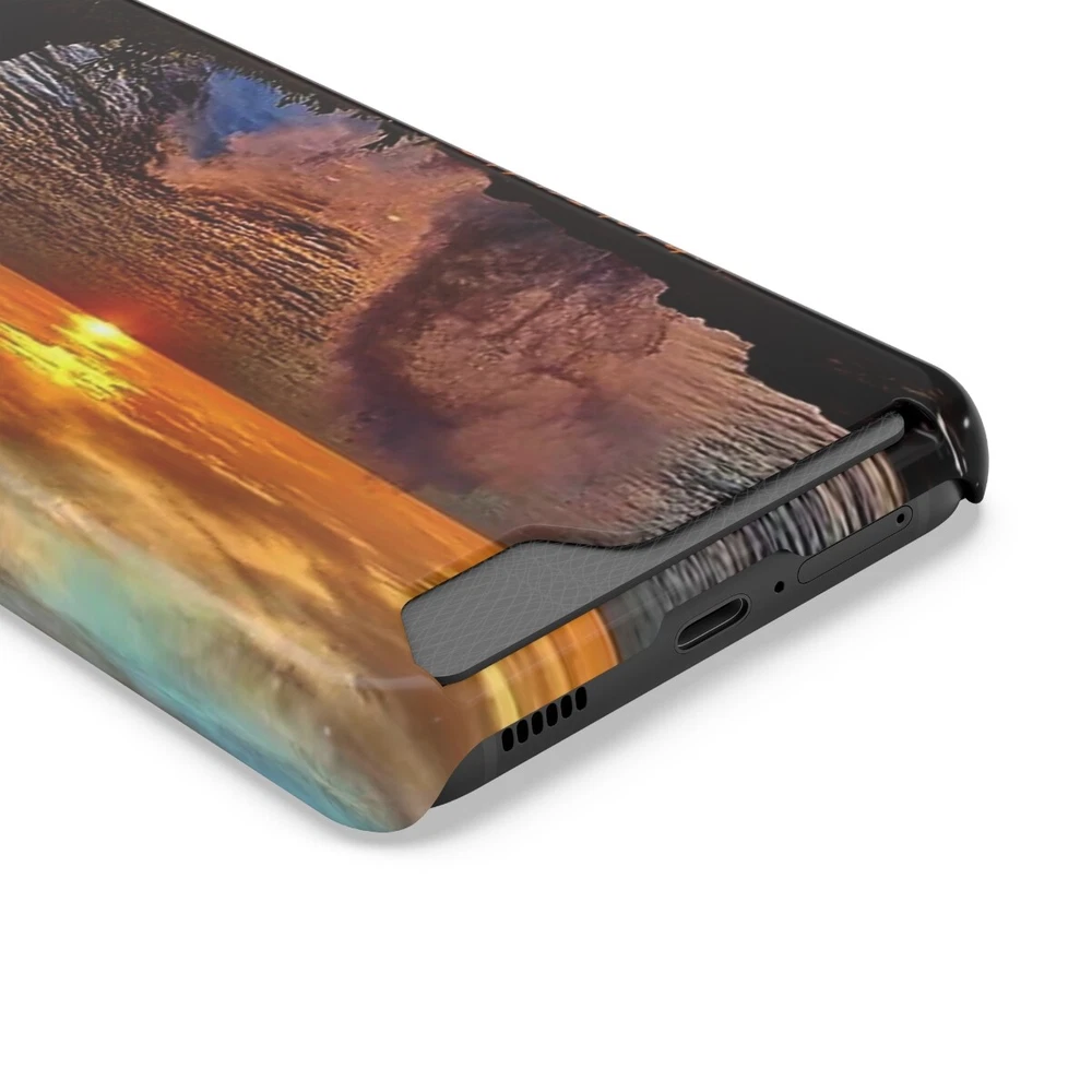 Phone Case With Card Holder Sunset Custom Print by Backisland
