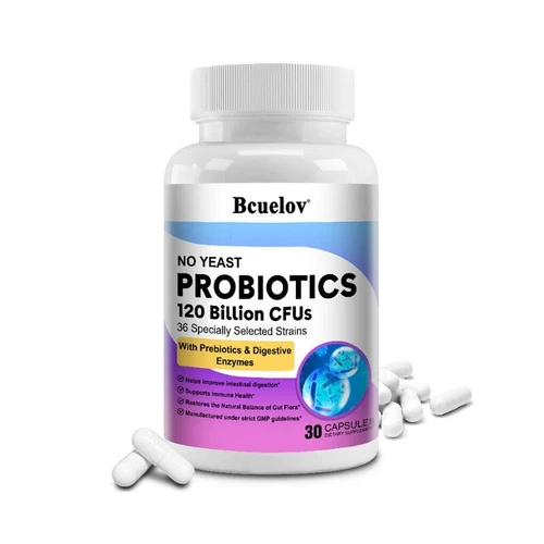 Yeast-Free Probiotic Blend 120 Billion CFU Restore Gut Flora 30 To 120 Capsules