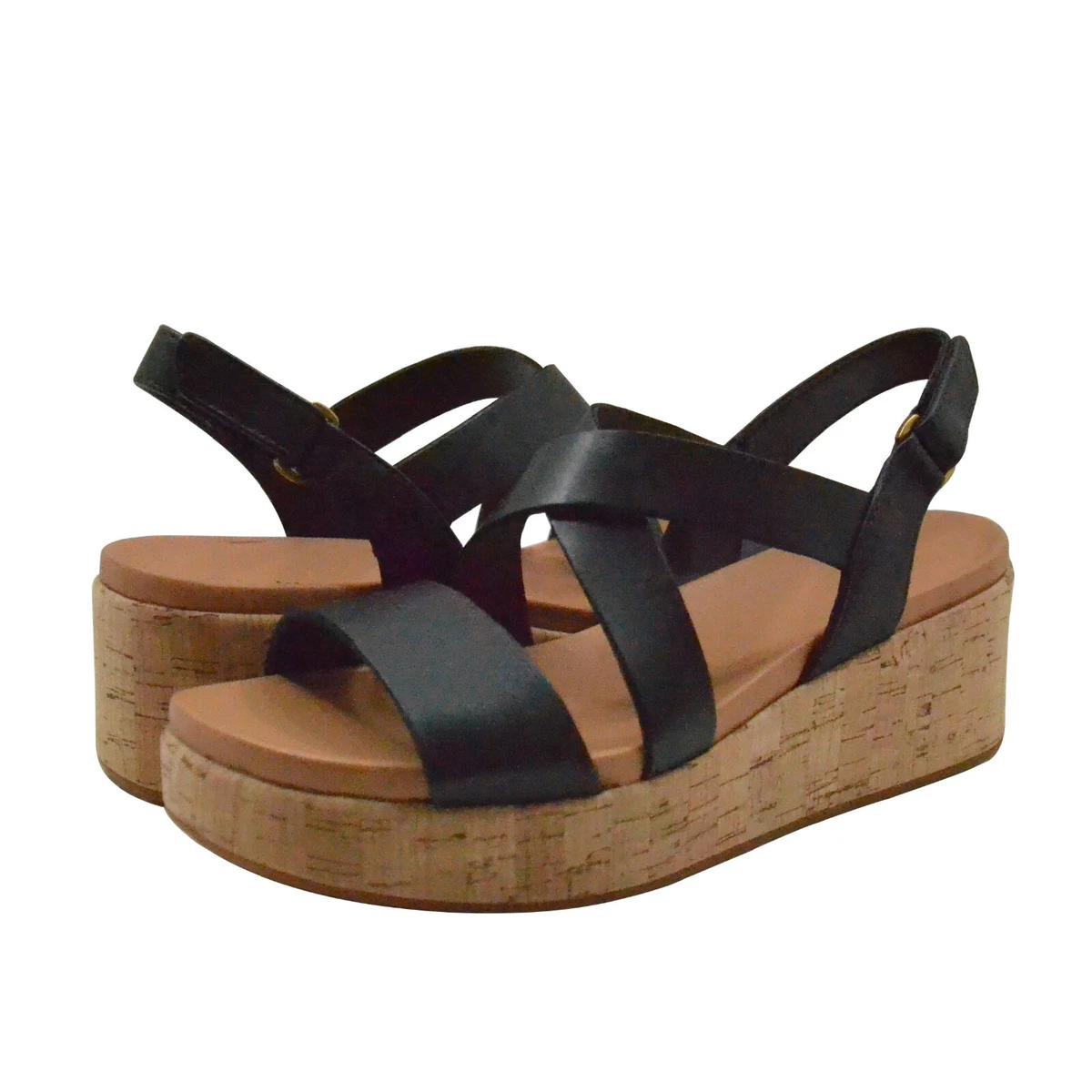 Clarks black shop wedge sandals