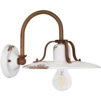 Wandleuchte Wandlampe Vintage Keramik Weiss Metall Rostfarben Ferroluce Retro