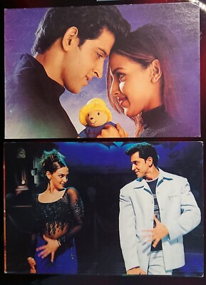 2x Postcards set of Bollywood Stars - Hrithik Roshan and Esha Deol