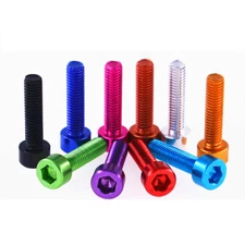 M6 Aluminum Alloy Allen Hex Socket Cap Head Bolts Screws Thread Length 8mm- 40mm