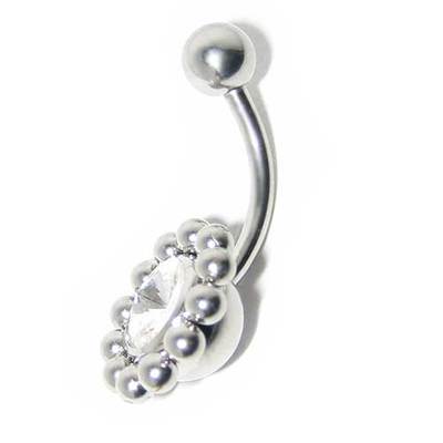Jewelled Solarbell - Bauchnabelpiercing ''Sonne'' mit Kristall, Bauchnabel