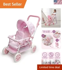 Folding Double Front-to-Back Doll Stroller for Dolls Up to 18 Inches - Lightw...