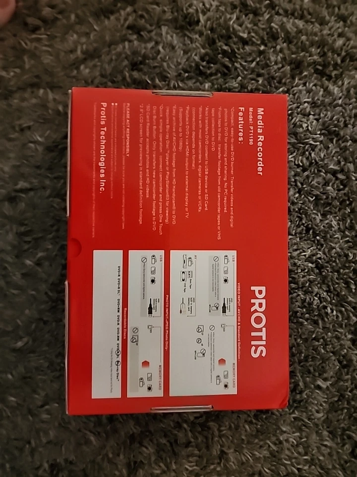 PROTIS Multi-function Media Recorder PT1190 DVD Recorder / Player HDMI USB A/V - Image 2 of 4