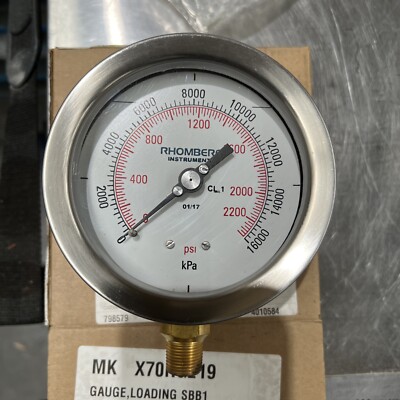 Rhomberg loading gauge  x70rg219 nsn 6685-66-123-1754 crane lift load 16000 Kpa