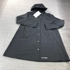 Stutterheim Jacket Womens 2xs Xxs  Raincoat Hoodie Snap Lightweight Mosebacke