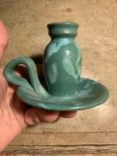 Vintage A.S.A.E. Cole Pottery Sanford  North Carolina Chamber Stick Candleholder
