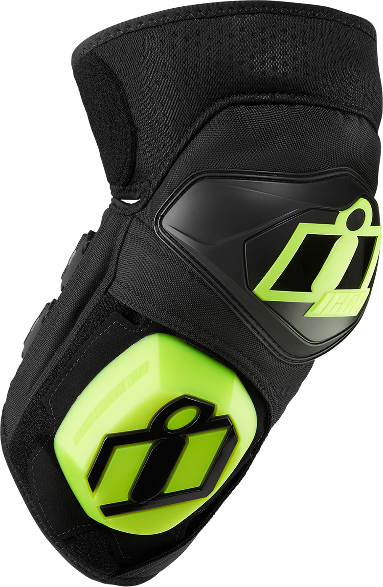 Icon Cloverleaf 2 Knee Pads Pair w/ Knee Sliders CE Black fits S 