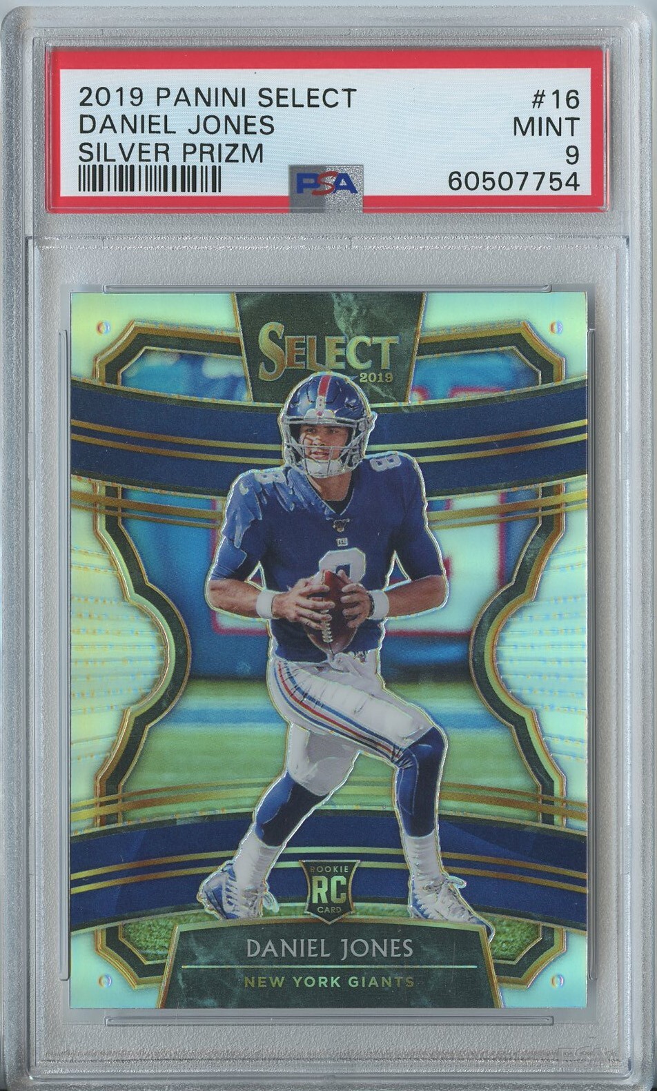 Daniel Jones 2019 Panini select concourse #16 RC rookie silver Prizms PSA 9