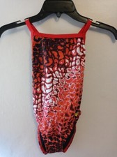 Speedo Women's PowerFLEX Eco Prism Racer Flyback Swimsuit Size 26 Red