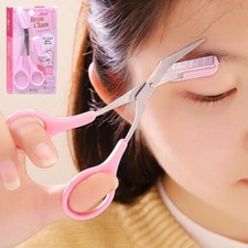 Eyebrow Trimmer Scissors With Comb Lady Women Eyebrow Shaping Grooming Kit