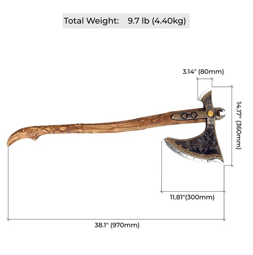 Leviathan Axt Kratos Axt GOW 1066 Carbonstahl, geschmiedet 38,1" Cosplay 9,7lb - Bild 7 von 12