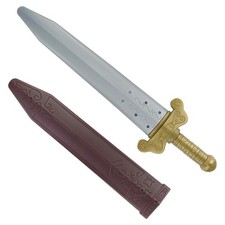 GiftExpress 19" Plastic Roman Toy Sword with Sheath Regular, Multicolor