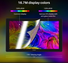 Huion KAMVAS 24 Stand Graphics Drawing Tablet 2.5K Tilt Battery-free Pen 23.8''