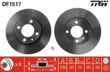 2x TRW Bremsscheibe DF1517 für SEAT POLO GOLF IBIZA SCIROCCO B1 PASSAT 90 53 VW