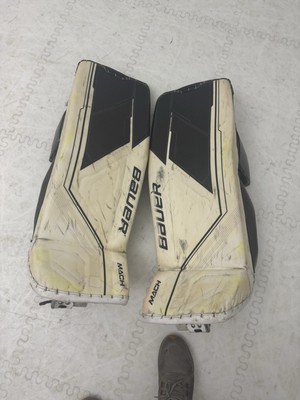 Bauer Supreme Mach Goalie Leg Pads Senior Size Medium 34+ White/black