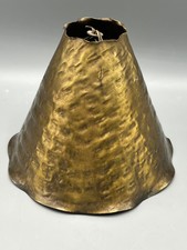 Vtg Hammered Brass Tone Metal Lamp Shade 6" Antique Finish Small Pendant Sconce