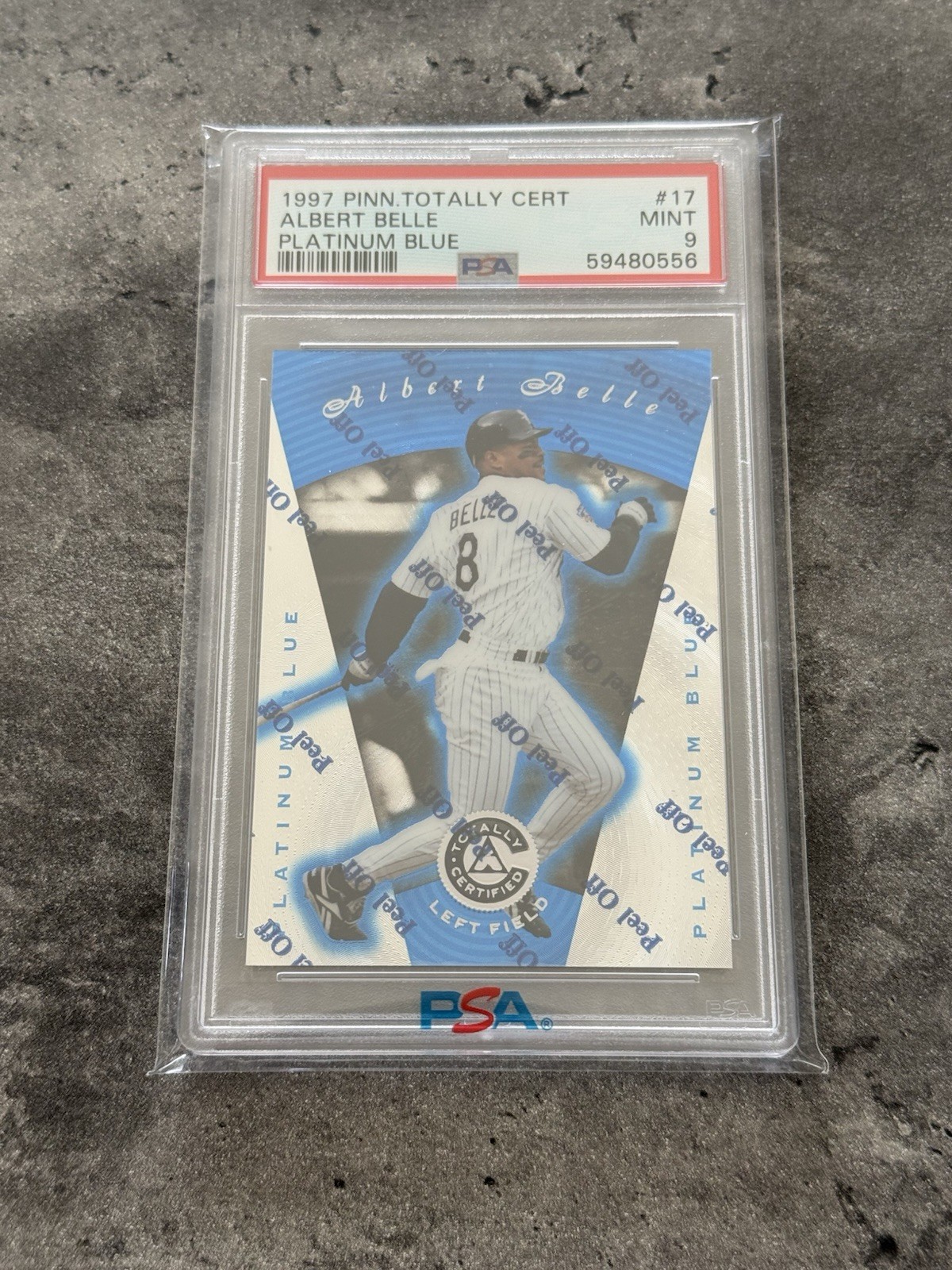 1997 Pinnacle Totally Certified Platinum Blue Albert Belle #17 PSA 9 Low Pop