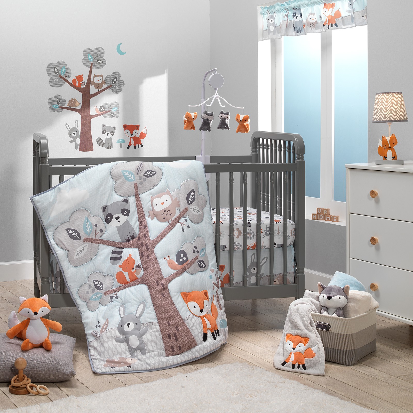 Bedtime Originals Woodland Friends Animals Mint/Gray 5-Piece