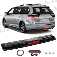 Rear Diffuser Bumper 6-Fins Splitter Chin Lip Gloss Black For Toyota Sienna Van